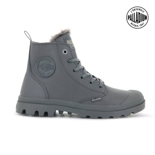 Dámské Boty Palladium Pampa Hi Zip Leather S Šedé | CZ BYO-15G